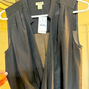 J.Crew Black Sleeveless jumpsuit 0  pockets , flattering waist